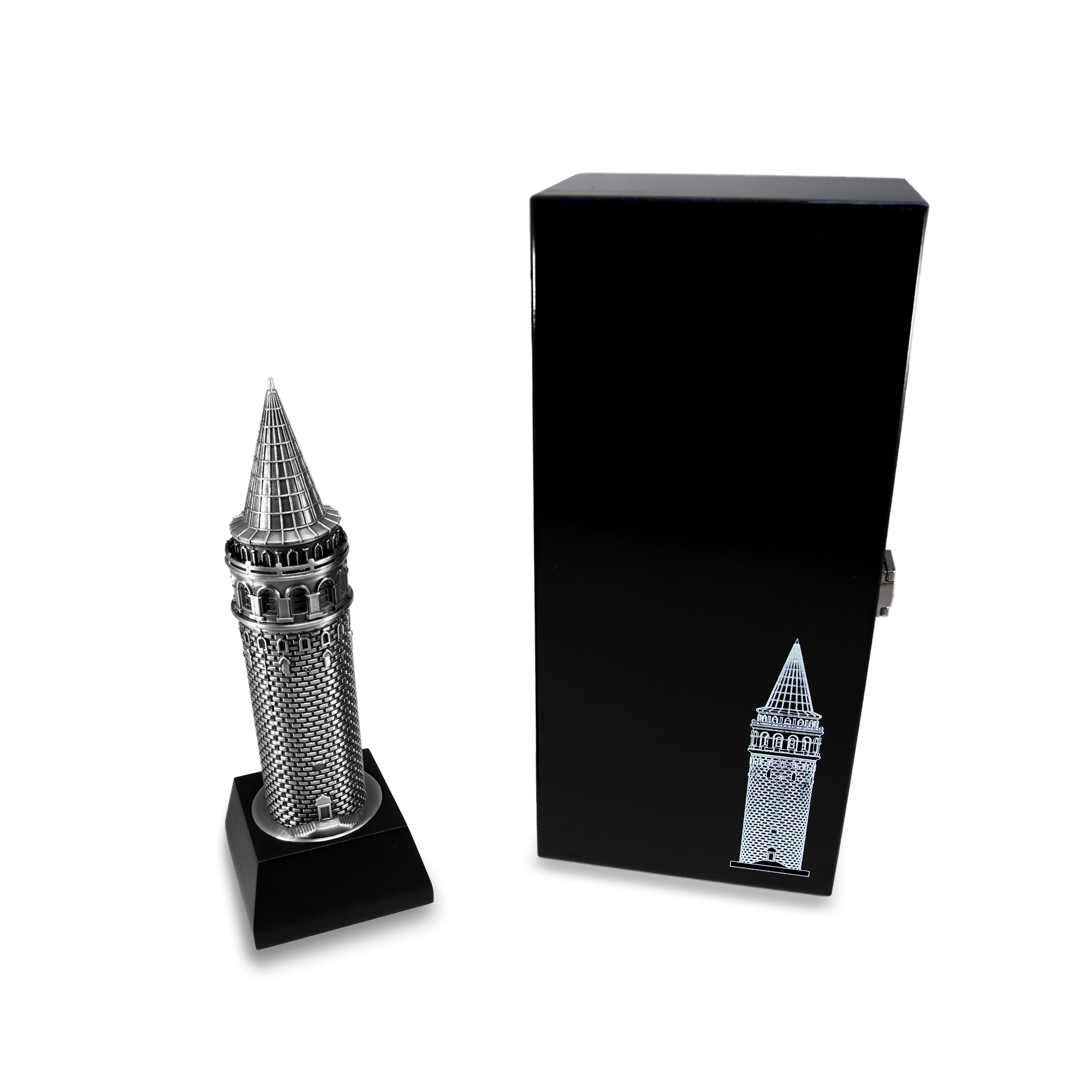 Galata Kulesi Metal Biblo Özel Seri - Antik Gümüş 1