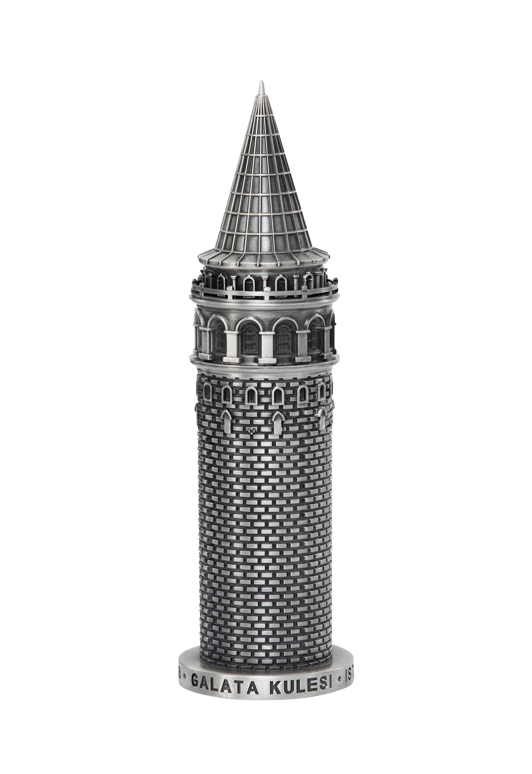 Galata Kulesi Metal Biblo – Antik Gümüş (20 cm)