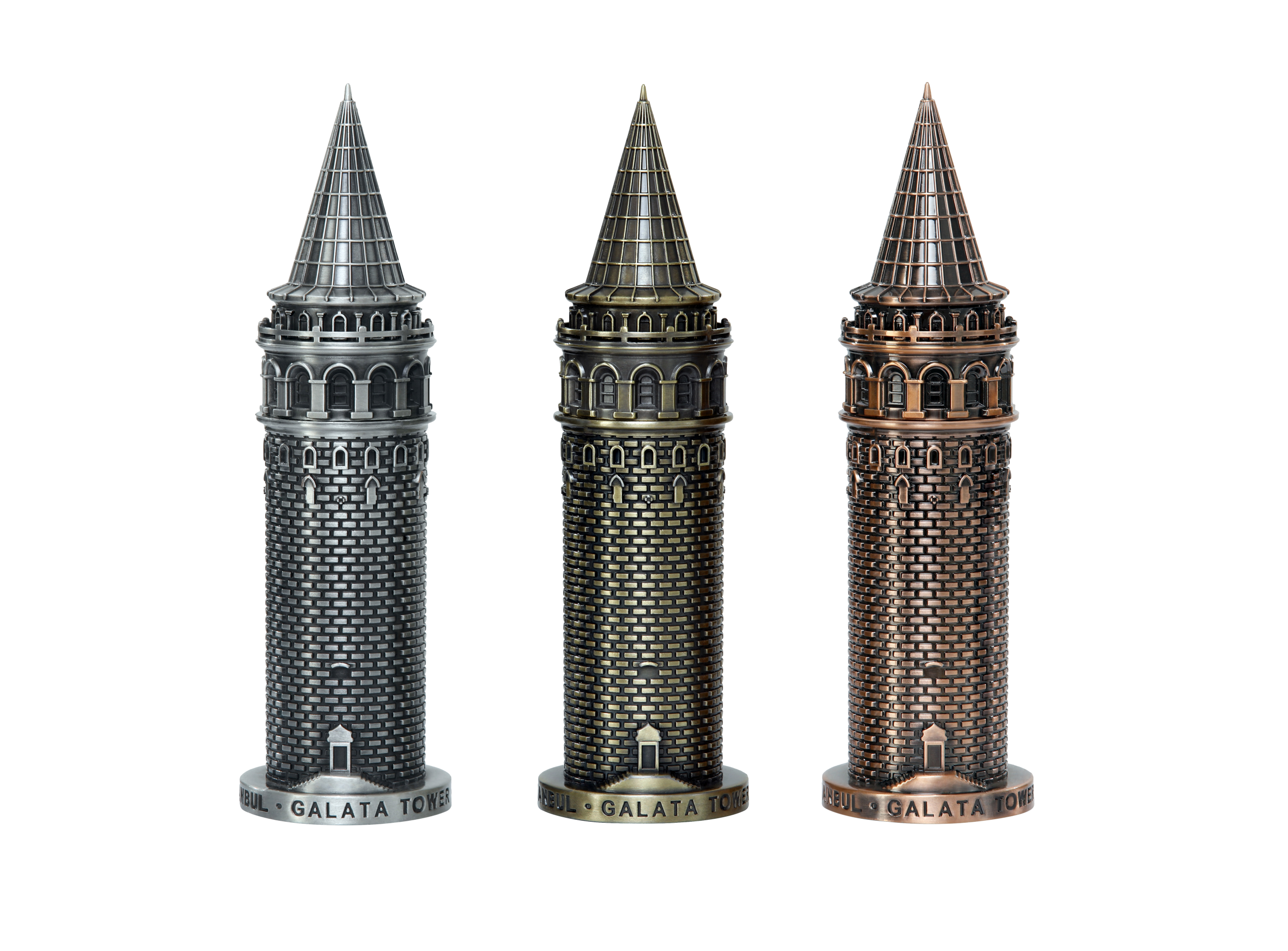 Galata Kulesi Metal Biblo – Antik Gümüş (20 cm)