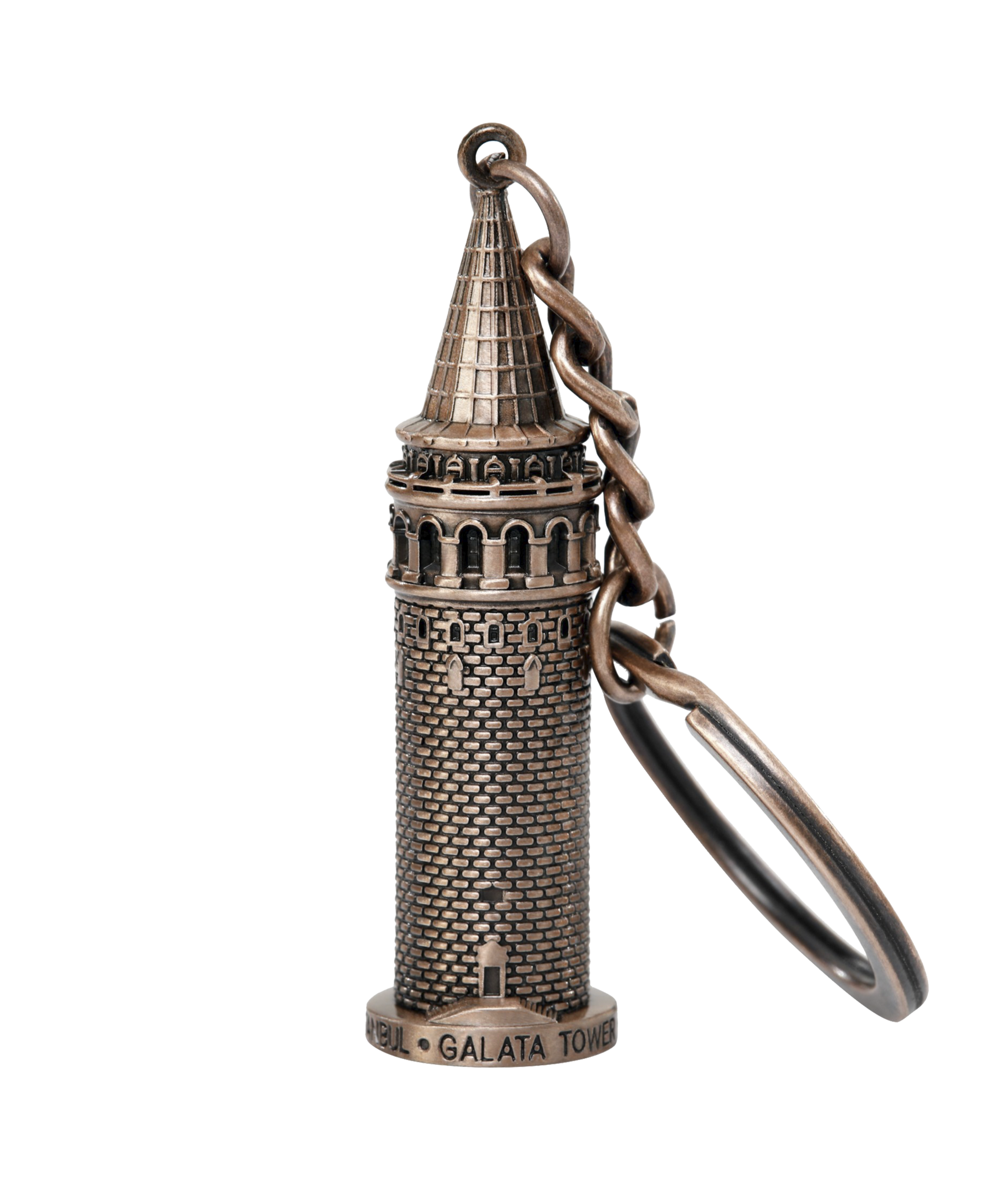 Galata Kulesi Anahtarlık - Antik Bronz