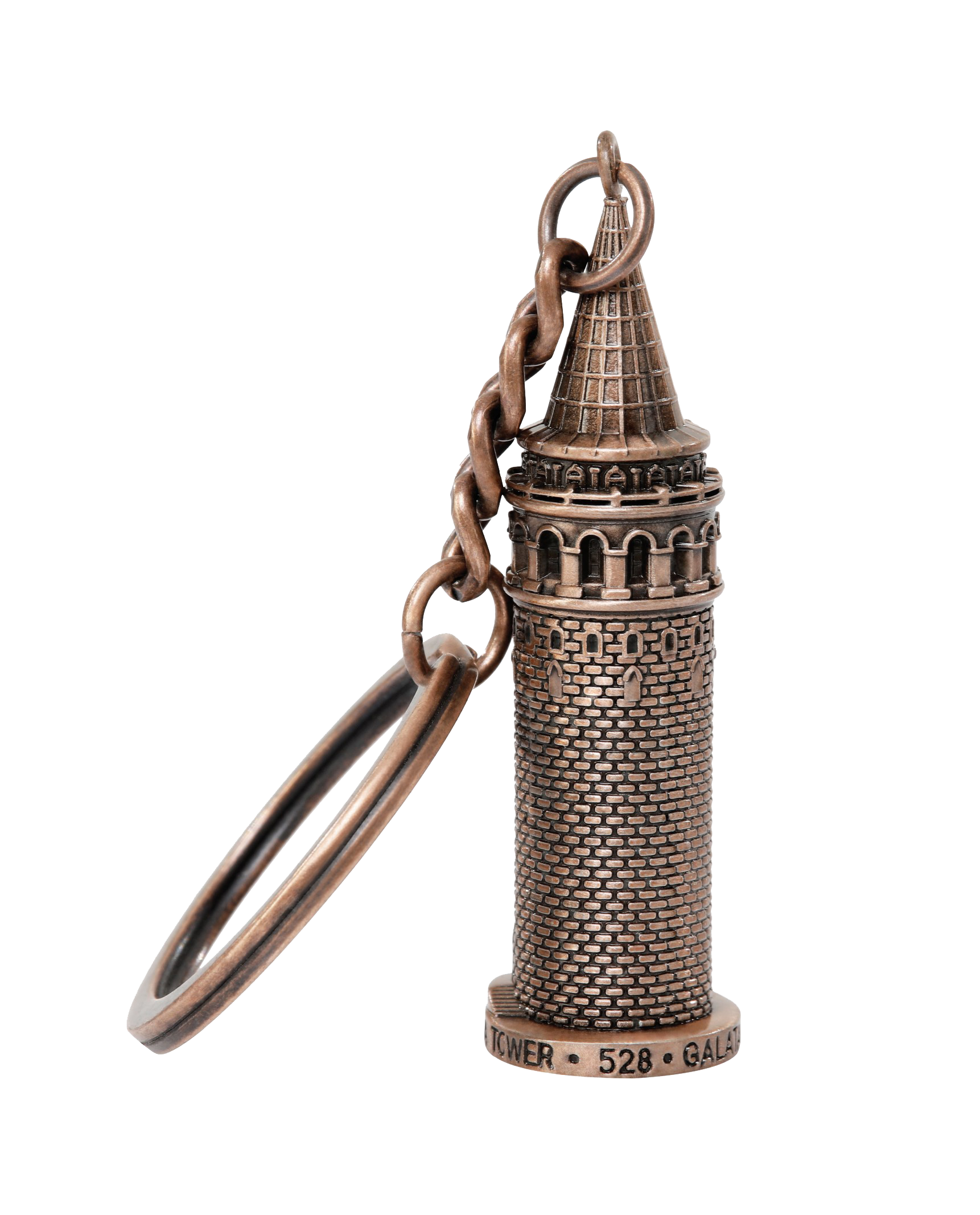 Galata Kulesi Anahtarlık - Antik Bronz