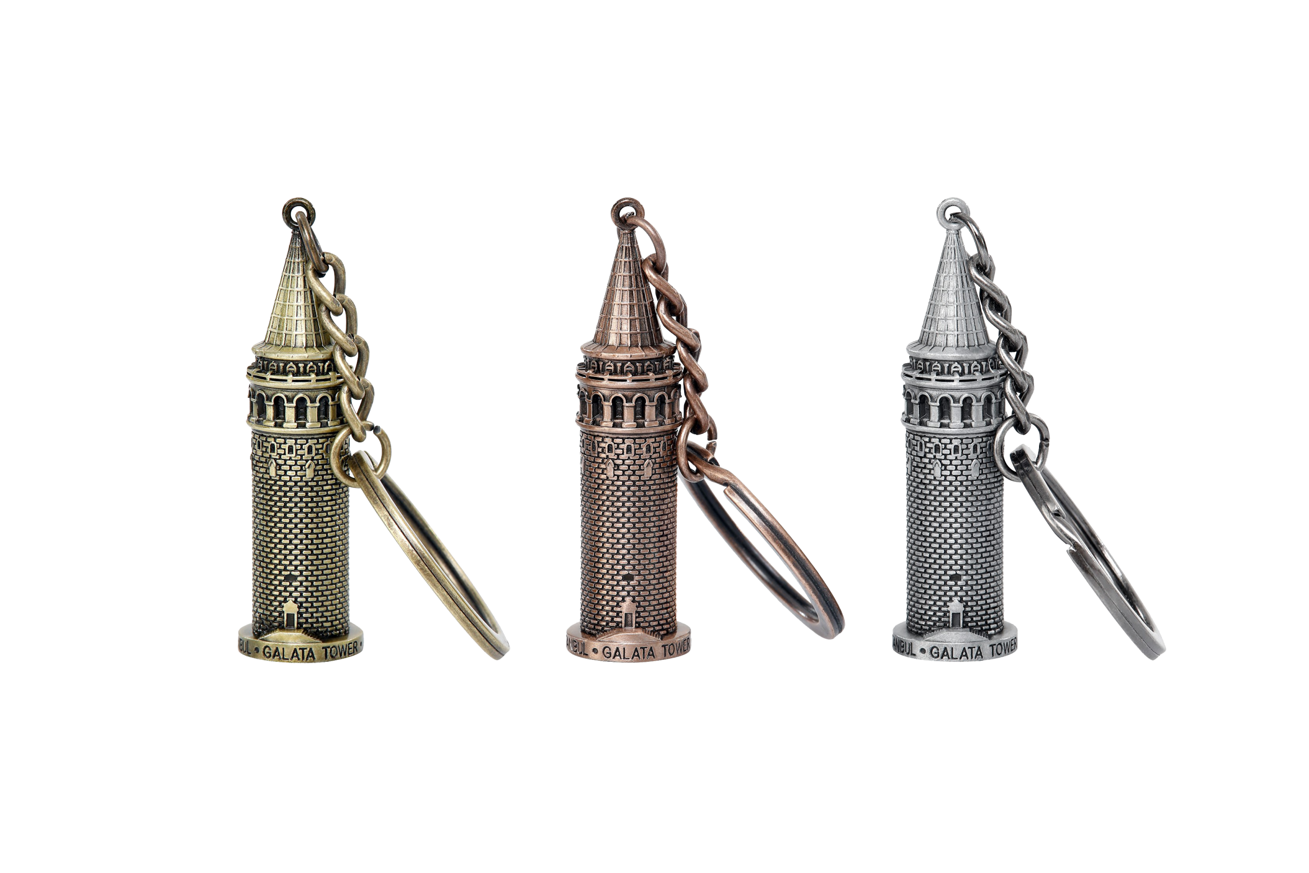 Galata Kulesi Anahtarlık - Antik Bronz