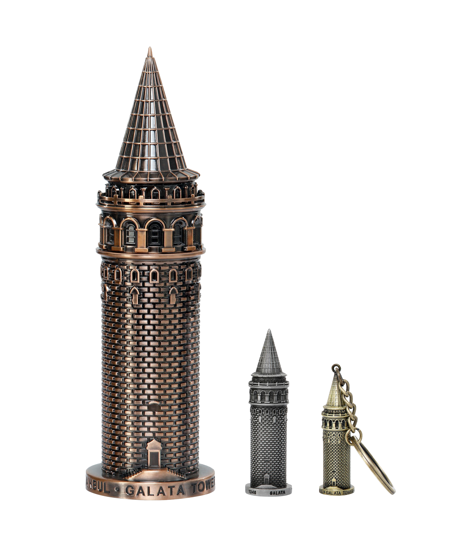 Galata Kulesi Anahtarlık - Antik Bronz